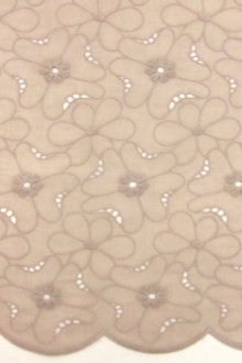 Cotton Voile Eyelet in Taupe0