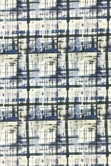 Printed Heavy Silk and Wool with a Loose Plaid Pattern0