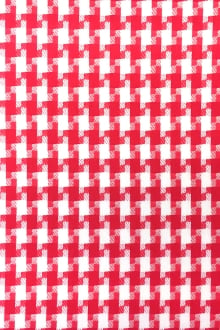 Italian Cotton Houndstooth Shirting in Vermilion0