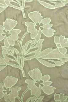 Silk Taffeta with Embroidered Flowers and Mesh0