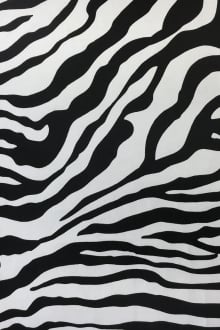 Lightweight Linen Zebra Print in Black0