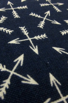 Navy Cotton Broadcloth Print with Crossed Arrows0