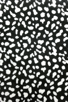 Cotton Silk Voile Black and White Spots Print0