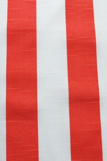 Cotton Canvas 2" Stripe In Neon Orange And White0