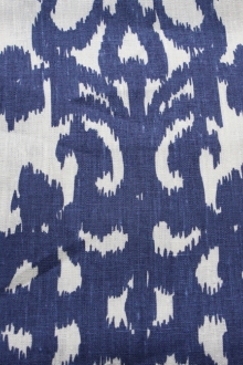 Linen Upholstery Ornamental Ikat Print0