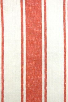Cotton Upholstery 2.75" Stripe In Tangerine And White0