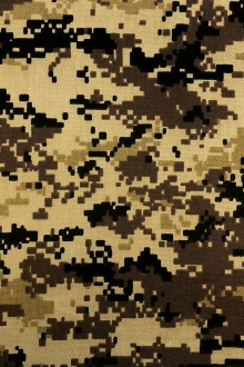 Khaki Pixel Camouflage Cotton Twill0