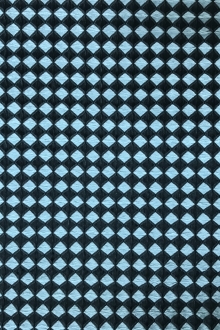 diamond geometric brocade in black and powder blue 
