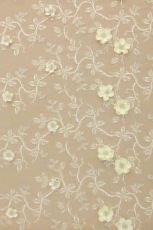 3D Flowers on Embroidered Tulle0