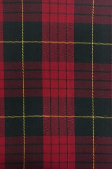 Cotton Tartan Plaid in Red Black and Gold0