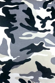 Powder Blue Camouflage Lightweight Stretch Cotton Canvas0