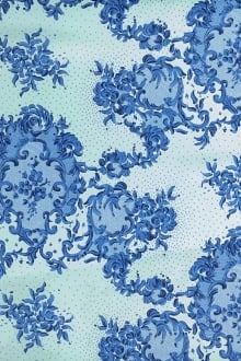 Printed Couture Silk Gazar with Doily Ornamentation Patterns0