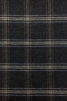 Italian Stretch Wool Blend Plaid Suiting in Grey0
