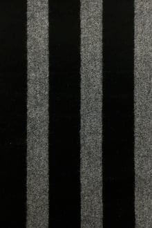 Italian Stretch Wool Blend Flannel Stripe in Black0