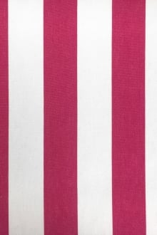 Cotton Upholstery 1.5" Stripe In Fuchsia And White0