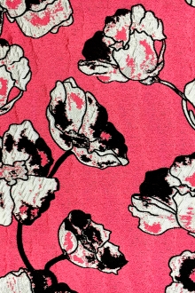 Silk Blend Jacquard Brocade with Florals0