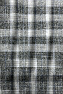 Fine Bamboo Plaid Suiting in Grey and Blue0