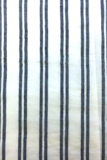 Rayon Linen Woven Stripe in White and Navy0