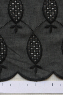 Cotton Voile Eyelet in Black0