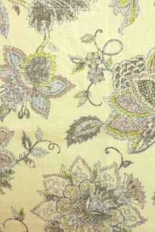 Linen Viscose Upholstery Floral Paisley Print0