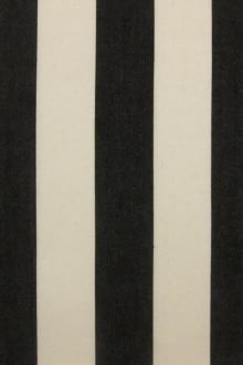 Cotton Upholstery 1.5" Stripe In Black And Pearl0