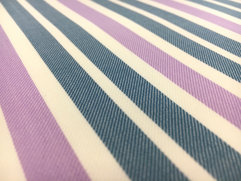 Wool Lycra Suiting Stripe in Teal and Lilac2