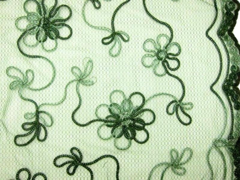 Metallic Ribbon Embroidered Souffle0