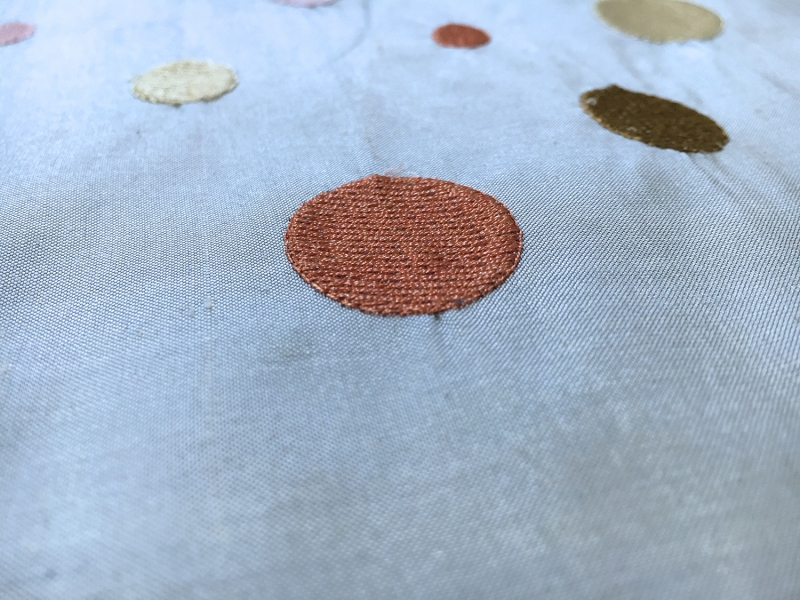 Iridescent Silk Shantung with Embroidered Dots2
