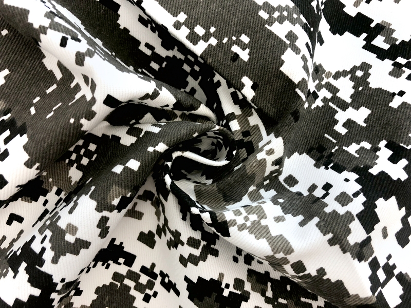 Taupe Pixel Camouflage Cotton Twill1