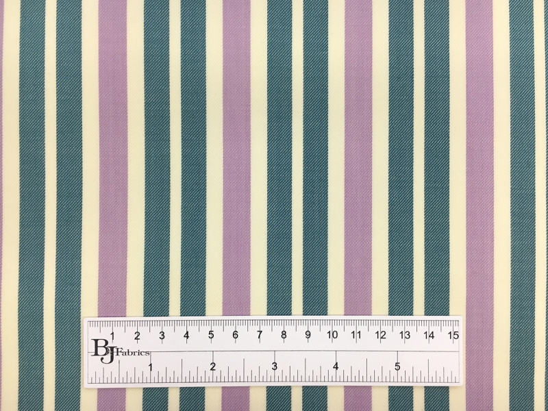 Wool Lycra Suiting Stripe in Teal and Lilac3