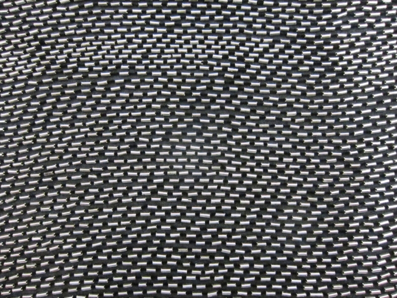 Metallic Bugle Beads on Silk Chiffon (Large)0