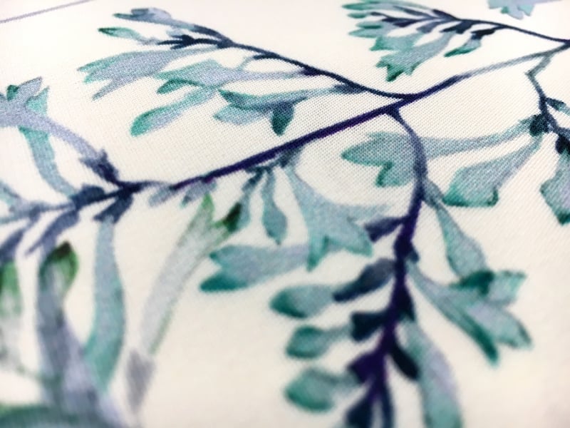 Printed 6Ply Silk Crepe with Delicate Watercolor Florals2