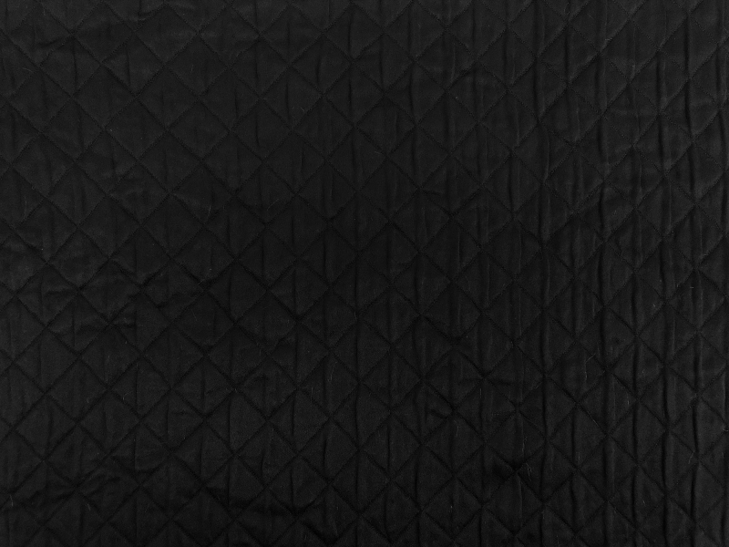 Diamond Quilted Woven Polyester in Black 2