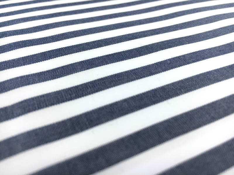 Pima Cotton Shirting Stripe in Navy2