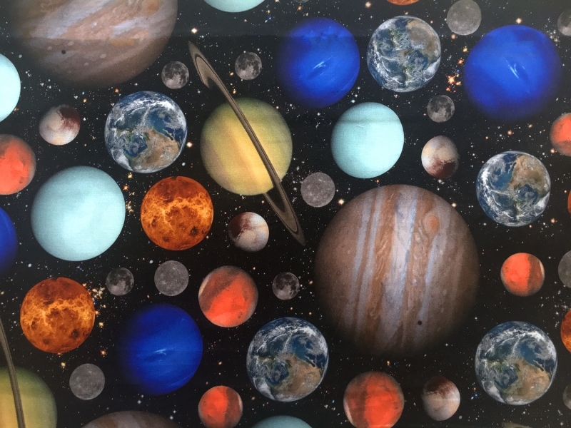 Celestial Planets Cotton Broadcloth Print0