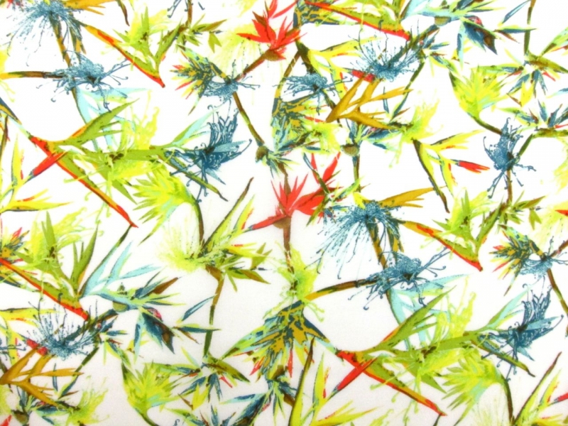 Viscose Heliconia Floral Print0