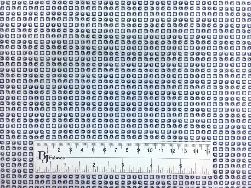 Cotton Shirting Petite Squares Print in Navy3
