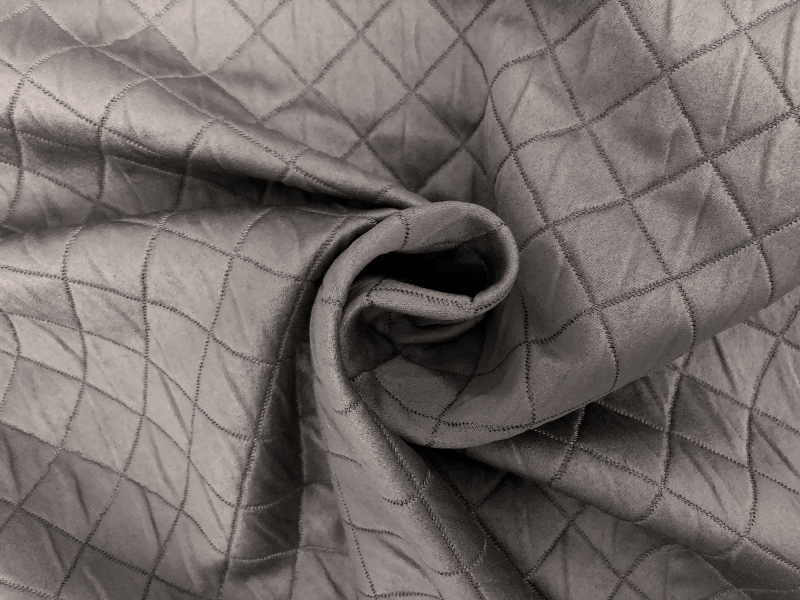 Diamond Quilted Woven Polyester in Graphite1