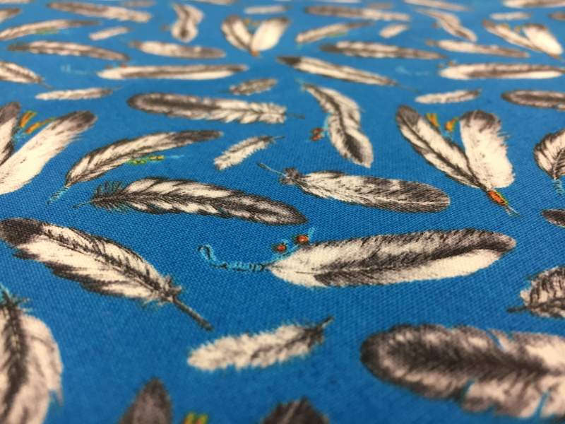 Cotton Broadcloth With Feathers Print2