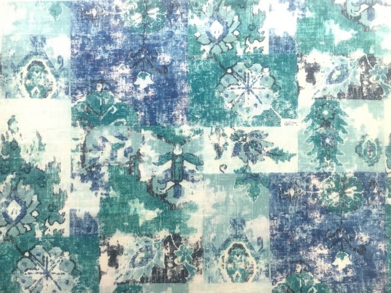 Cotton Linen Upholstery Tile Degrade Print0