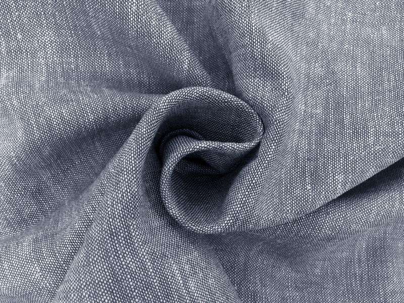 Washed Linen Rayon Blend Chambray in Blue1