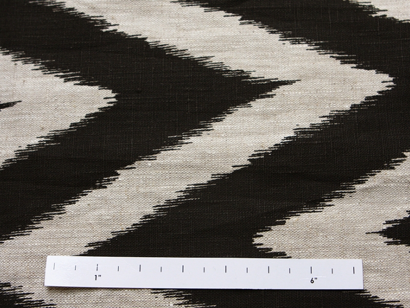 Linen Upholstery Zig Zag Ikat Print0
