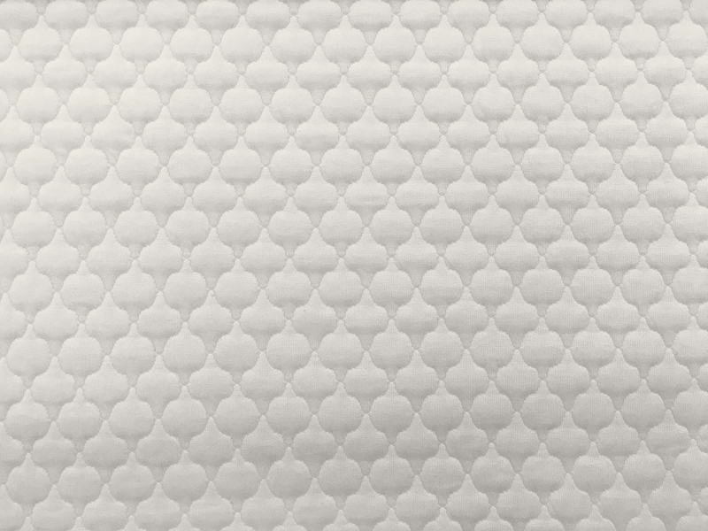 Poly Spandex Novelty Quilted Knit in White0