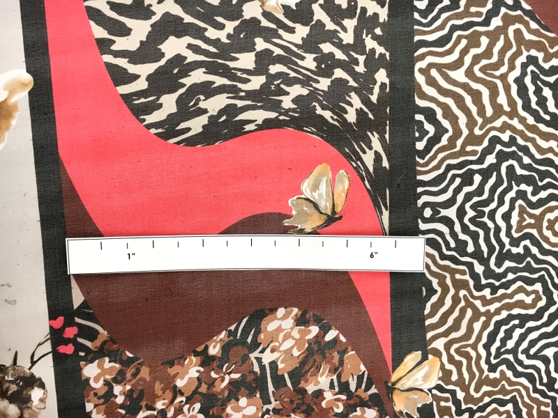 Printed Silk Chiffon with Butterflies and Abstract Geometric Patterns2