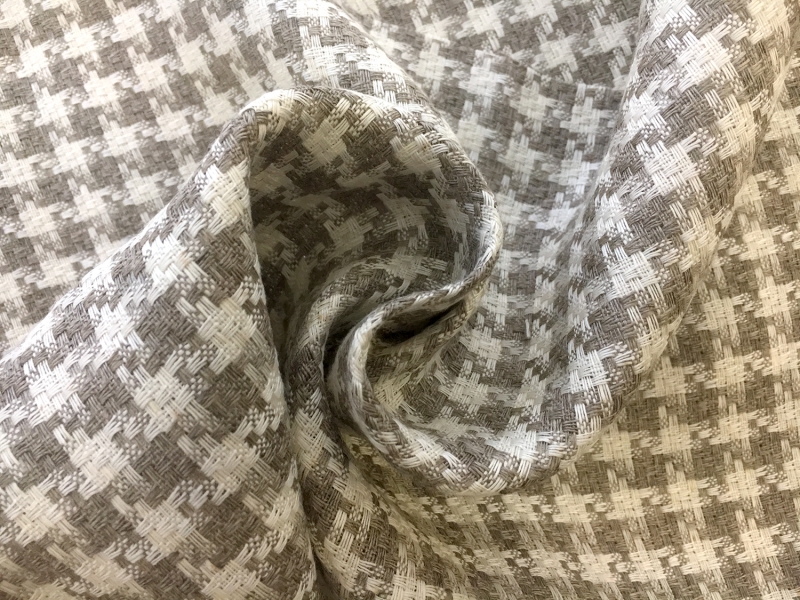 Upholstery Linen Woven Houndstooth in Natural1