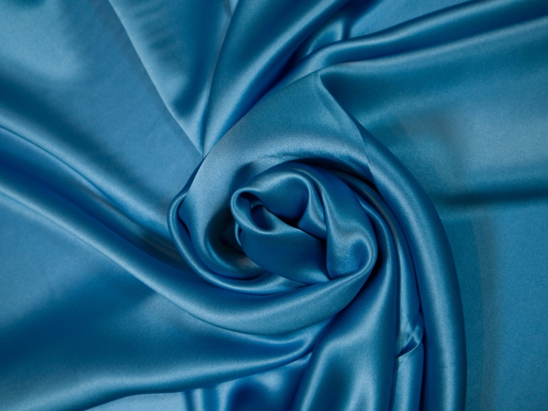 Solid silk charmuese in Stratosphere- draped