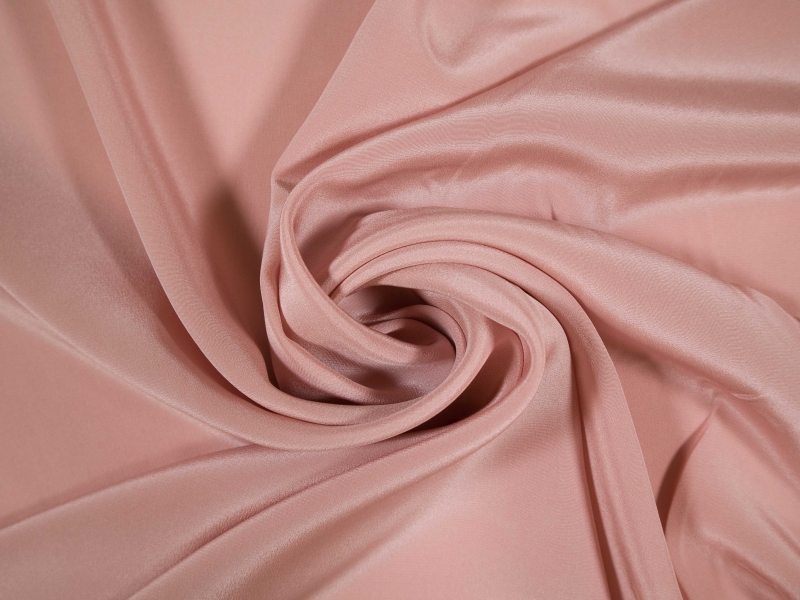 silk Crepe De Chine in dusty rose- bunched