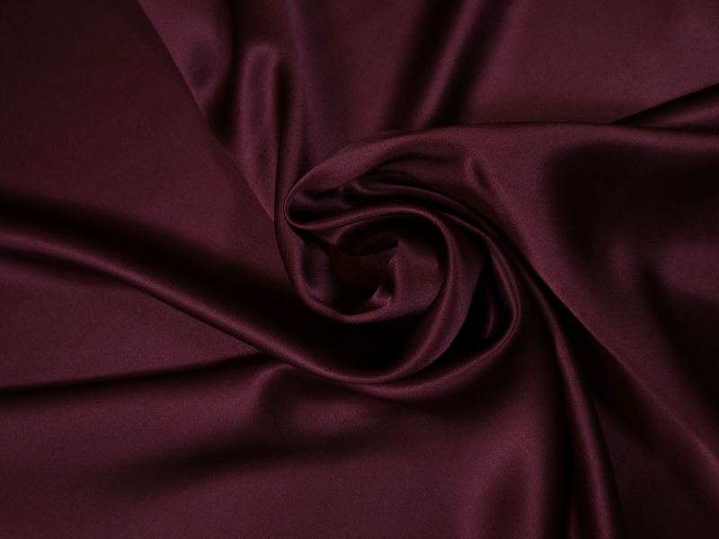 Solid silk charmuese in Dark Maroon- draped