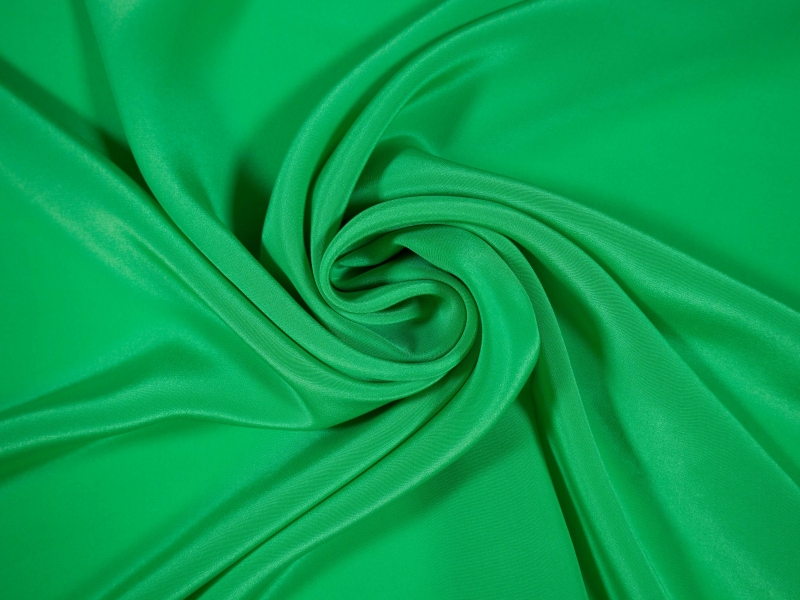 silk Crepe De Chine in kiwi- bunched