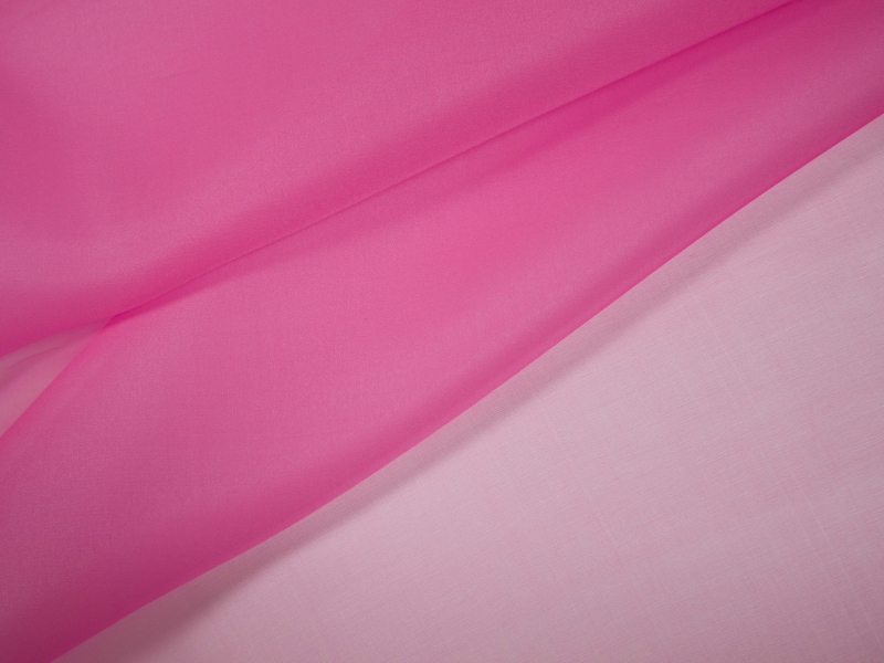 Silk organza in Neon Pink Folded